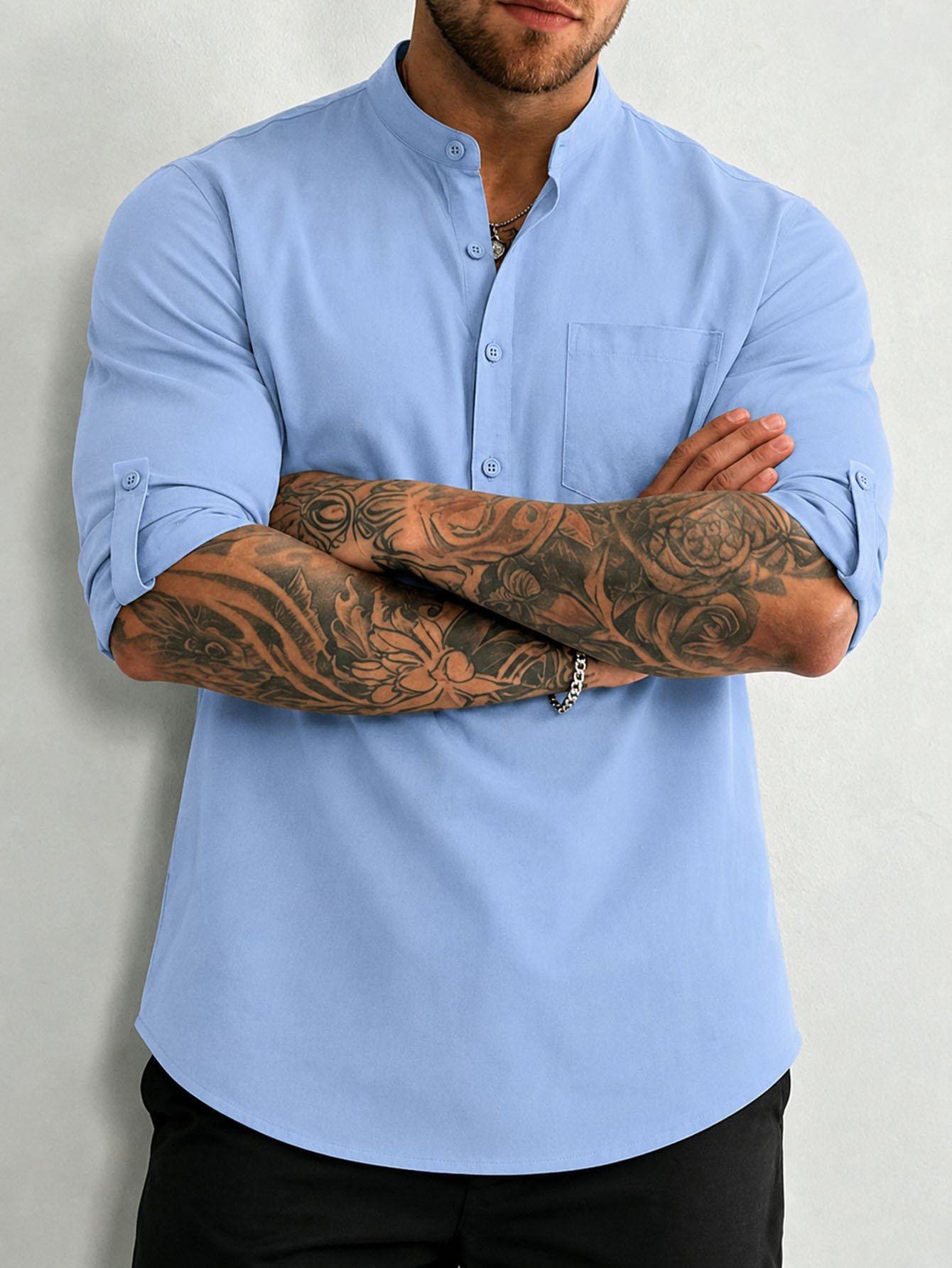 Men S 100 Cotton Mid Sleeve Shirt Built For The Outdoor Man - الصورة 3