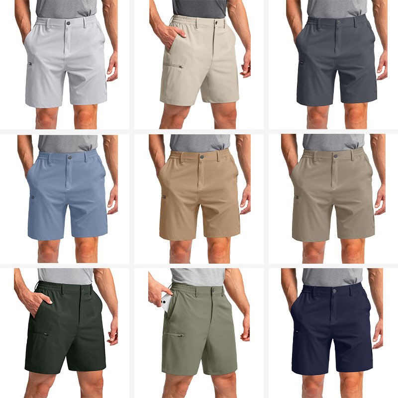 Men's Outdoor Sports Work Shorts, Summer Straight-Leg Simple Multi-Pocket Pants - الصورة 2