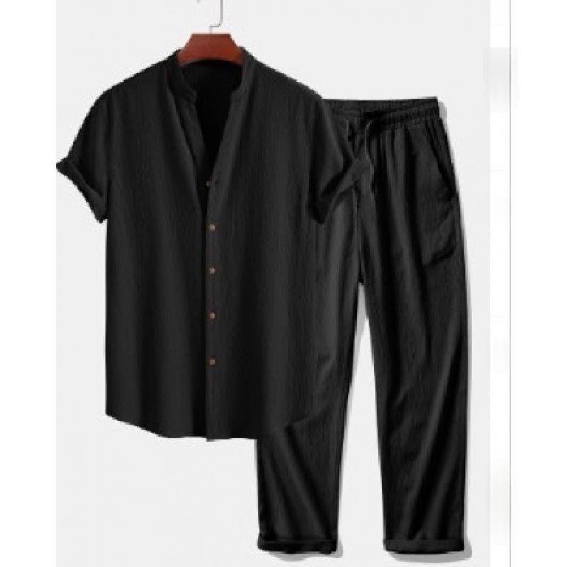 Mens 3D-printed Loose-fit Short-sleeve Shirt Set - الصورة 7