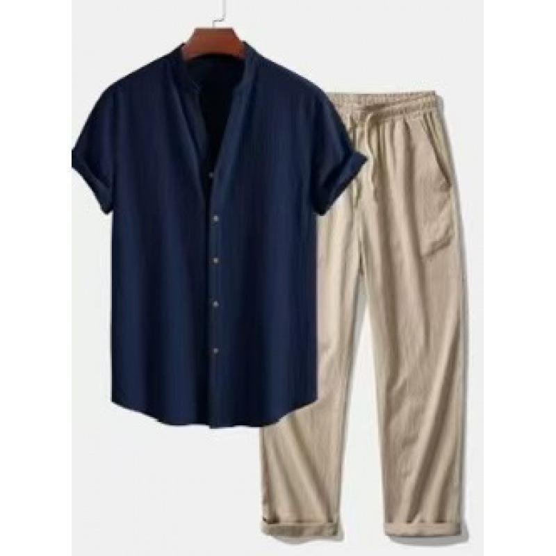 Mens 3D-printed Loose-fit Short-sleeve Shirt Set - الصورة 6