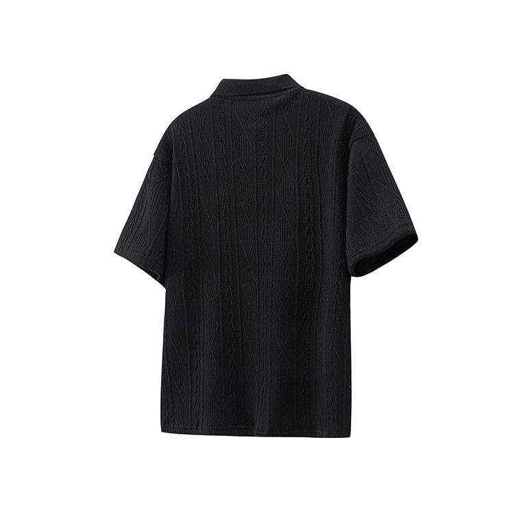 Men's Summer Retro Lapels T-shirt Loose Top - الصورة 3
