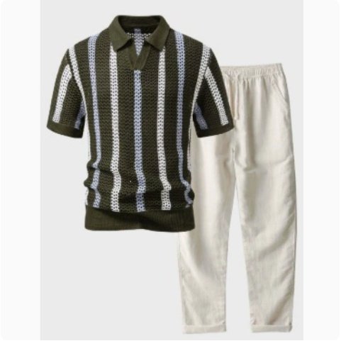 Mens 3D-printed Loose-fit Short-sleeve Shirt Set - الصورة 10