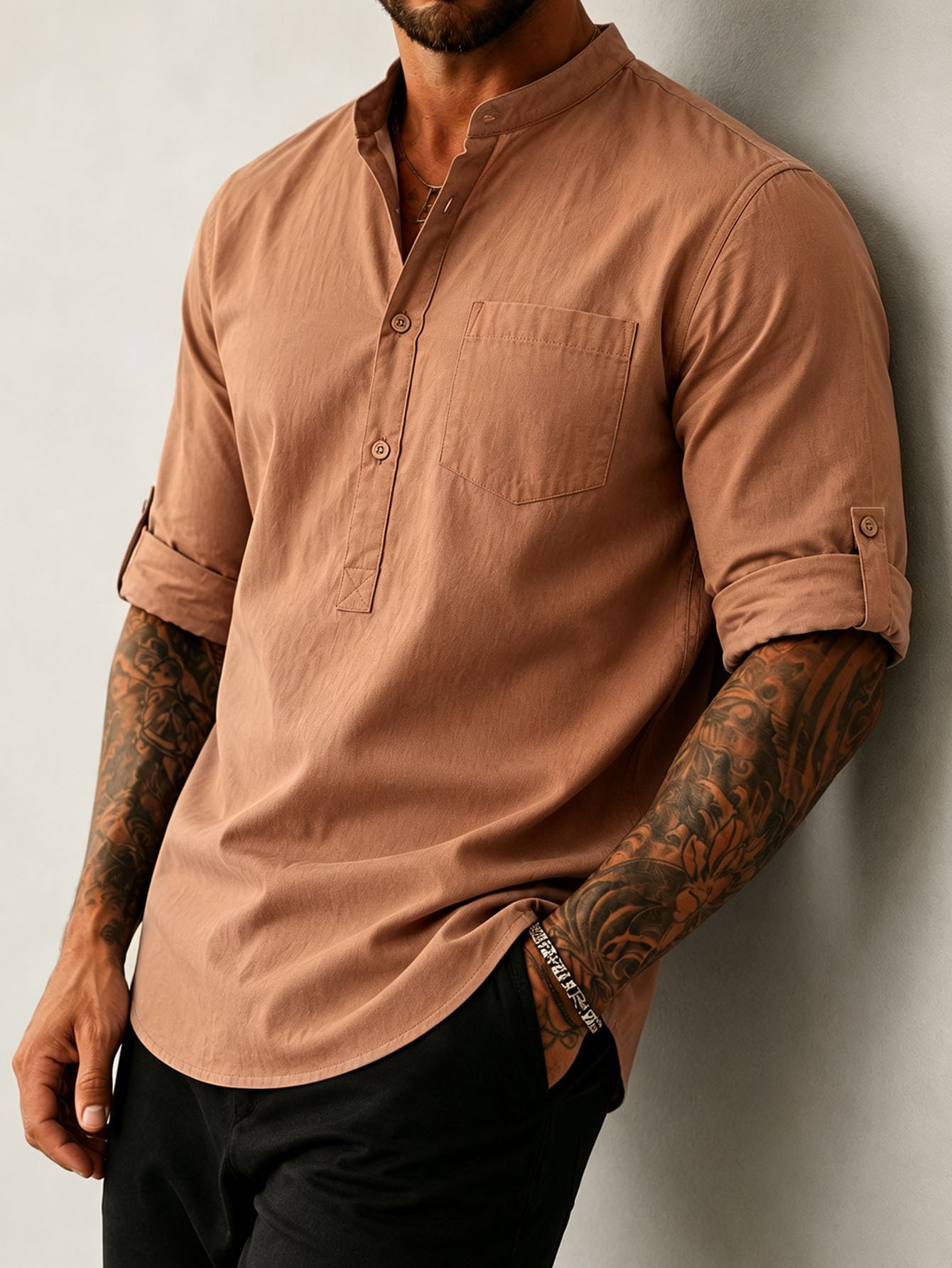 Men S 100 Cotton Mid Sleeve Shirt Built For The Outdoor Man - الصورة 8