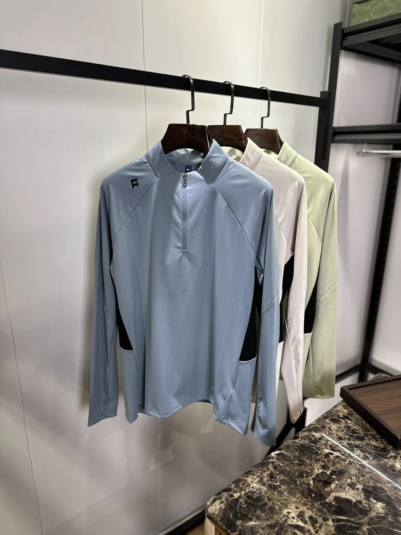 Men's Half Zip Stand Collar Long Sleeve T-Shirt Quick Dry Breathable Color Block Athletic Top With Side Pockets UPF Sun Protection Outdoor Running Hiking Cycling Gym Performance Pullover - الصورة 6