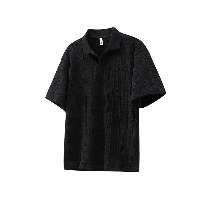 Men's Summer Retro Lapels T-shirt Loose Top - الصورة 2