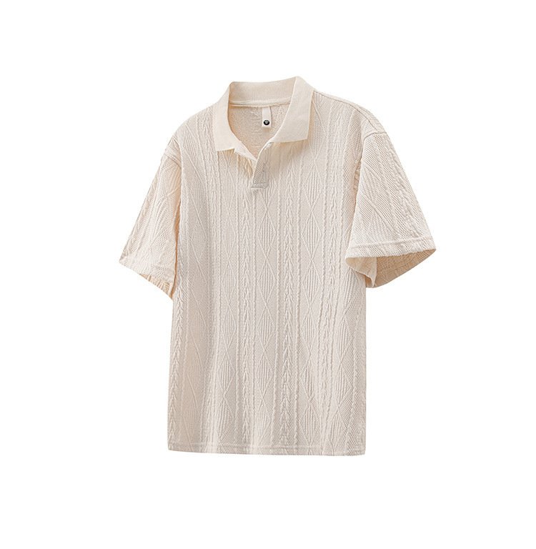 Men's Summer Retro Lapels T-shirt Loose Top - الصورة 5