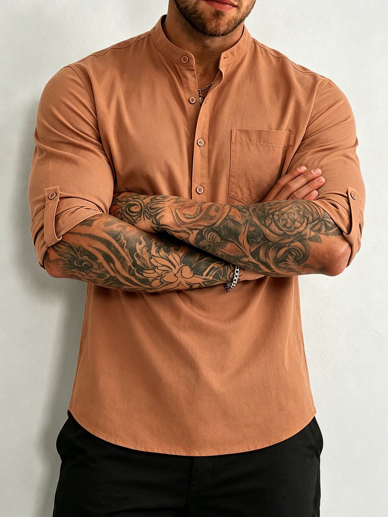 Men S 100 Cotton Mid Sleeve Shirt Built For The Outdoor Man - الصورة 9