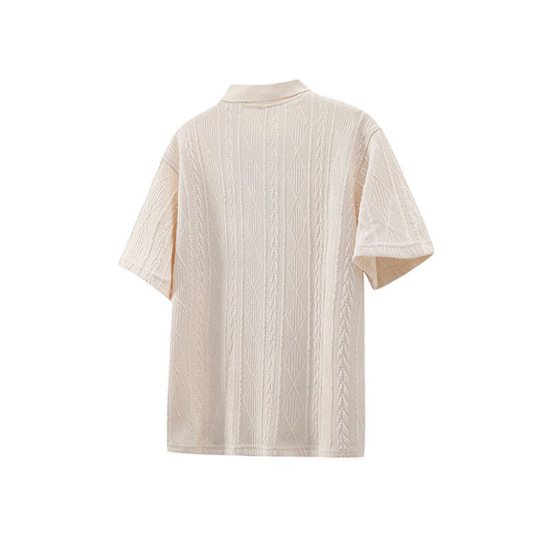 Men's Summer Retro Lapels T-shirt Loose Top - الصورة 4