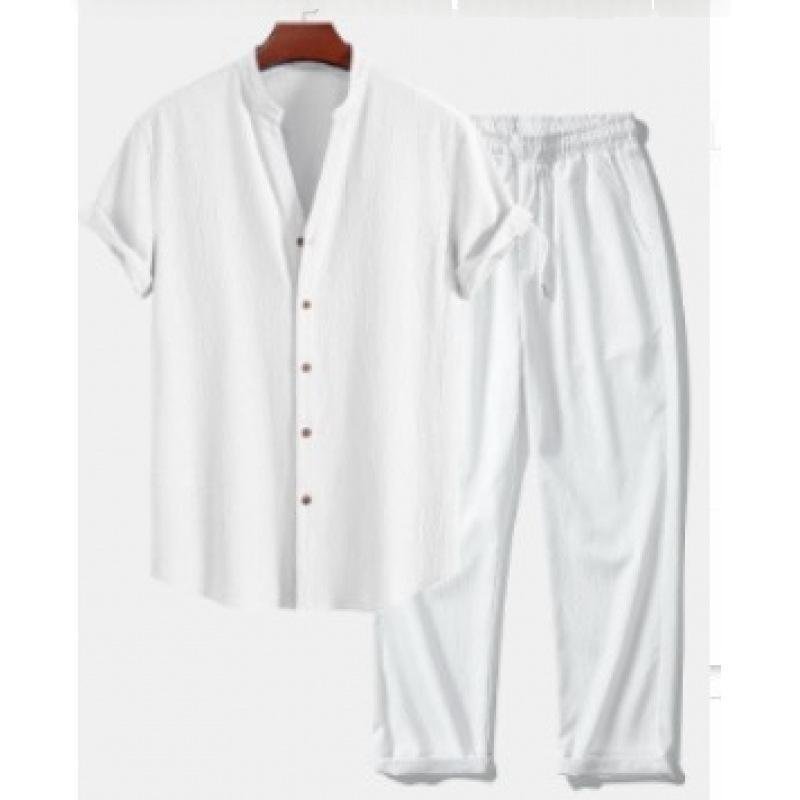 Mens 3D-printed Loose-fit Short-sleeve Shirt Set - الصورة 5