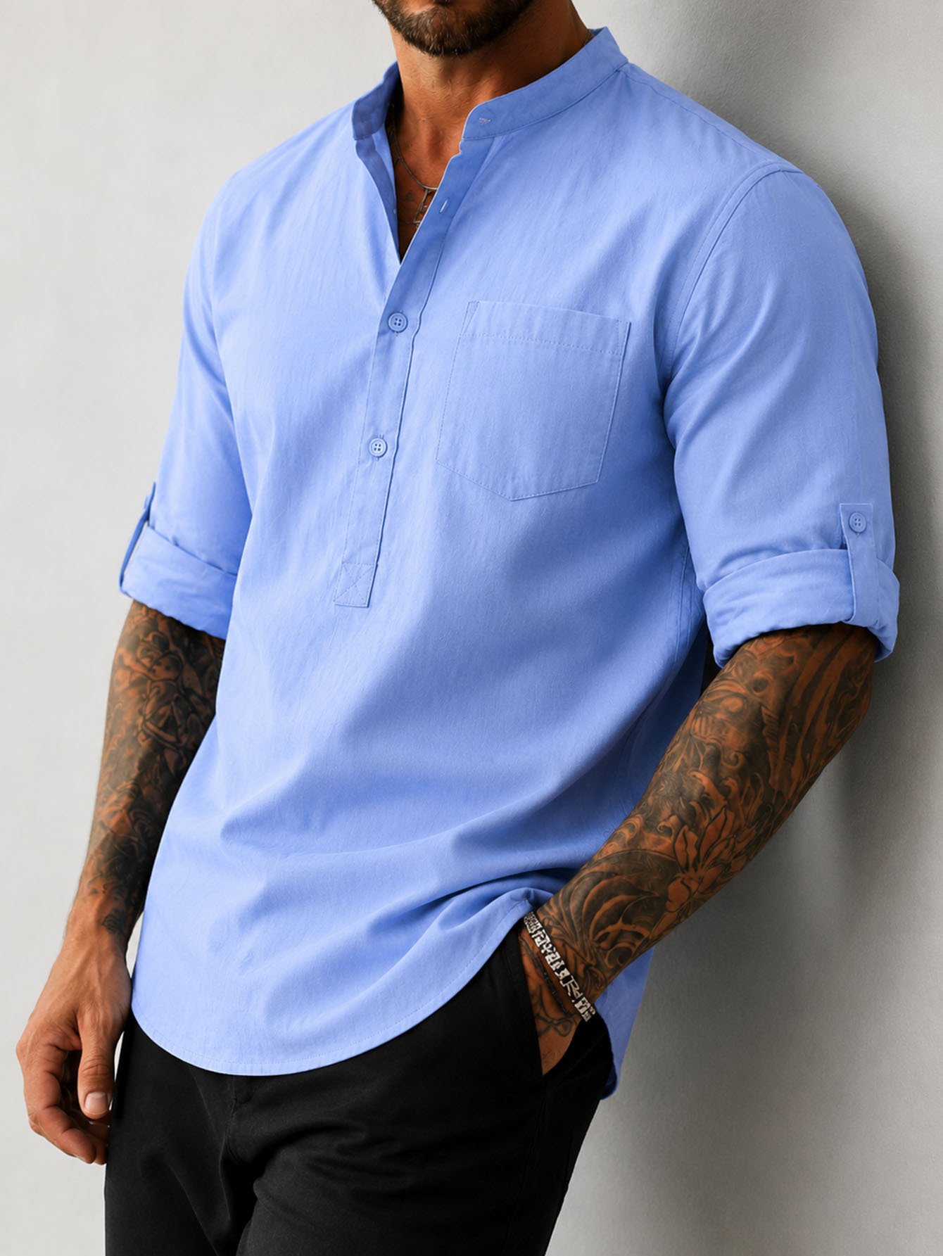 Men S 100 Cotton Mid Sleeve Shirt Built For The Outdoor Man - الصورة 2