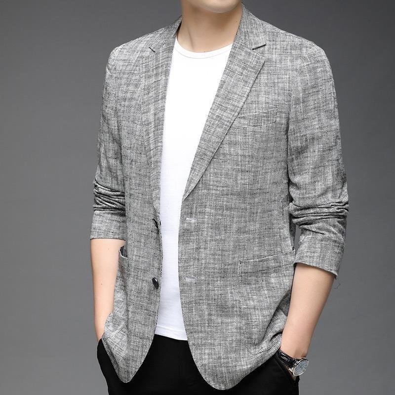 Minimalist Elegant Long-sleeve Jacket With A Mens Suit Collar - الصورة 3
