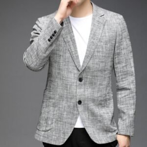 Minimalist Elegant Long-sleeve Jacket With A Mens Suit Collar