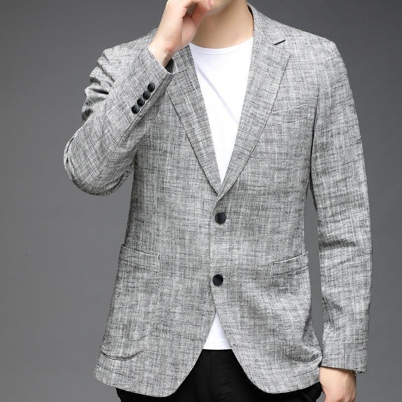 Minimalist Elegant Long-sleeve Jacket With A Mens Suit Collar