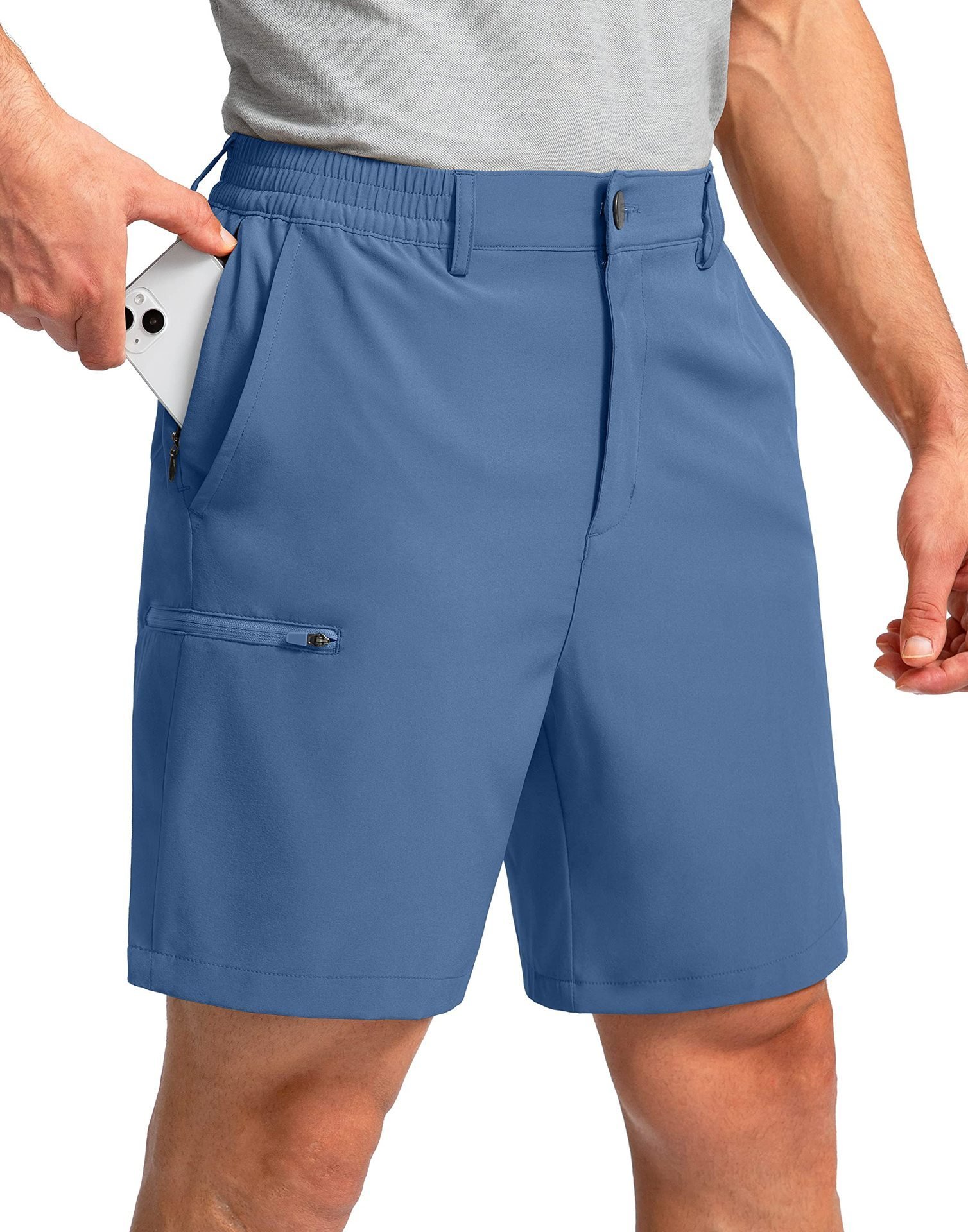 Men's Outdoor Sports Work Shorts, Summer Straight-Leg Simple Multi-Pocket Pants - الصورة 10