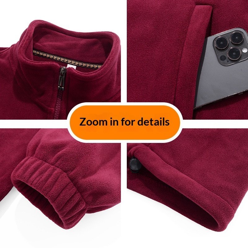 Winter Fleece- Lined Men's Sweatshirt Cold- Resistant And Warm Keeping Top - الصورة 7
