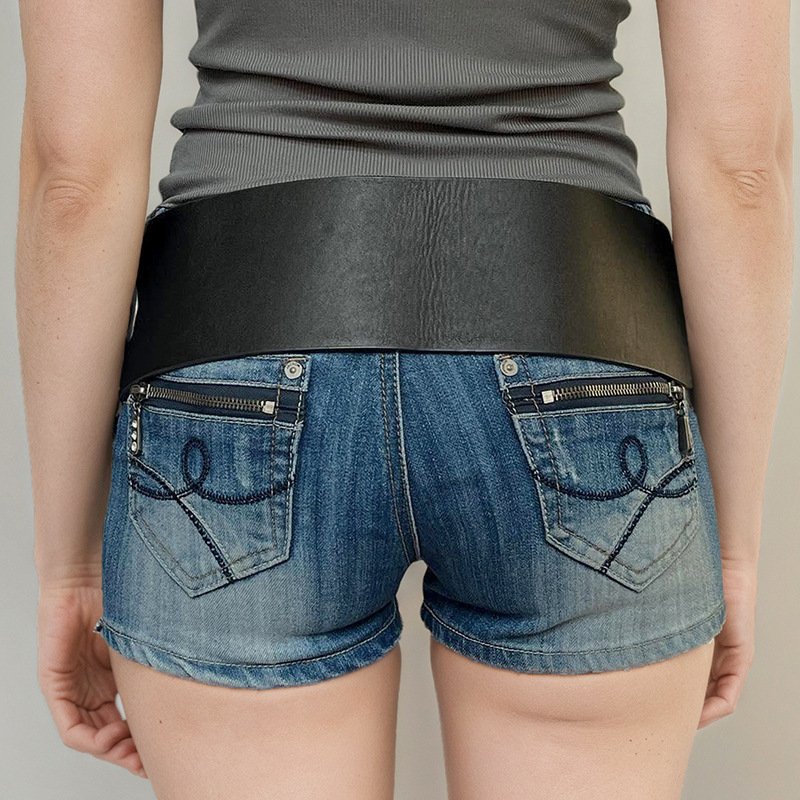 Retro Elastic Heart-shaped Leather Waist Belt For Cinching The Waist - الصورة 6