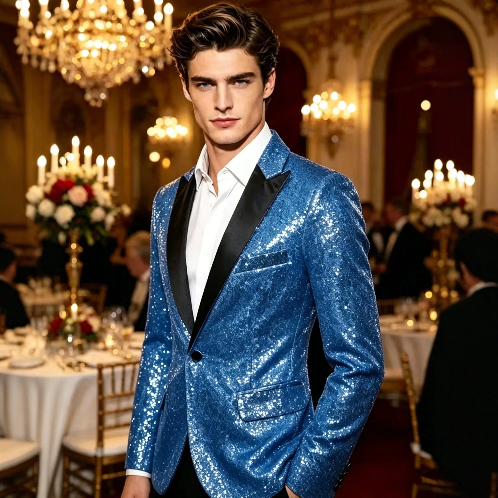 Sparkling Stage Performance Nightclub-style Suit And Gown - الصورة 3
