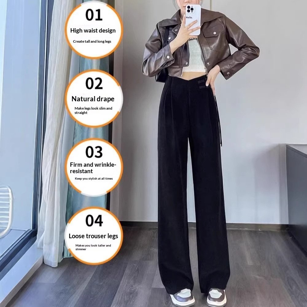 Chenille-padded Narrow-leg Wide-leg Pants - الصورة 7