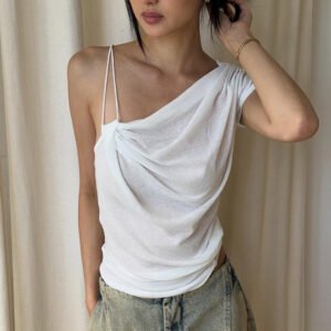 Women's Sexy Asymmetrical Strap Backless Top
