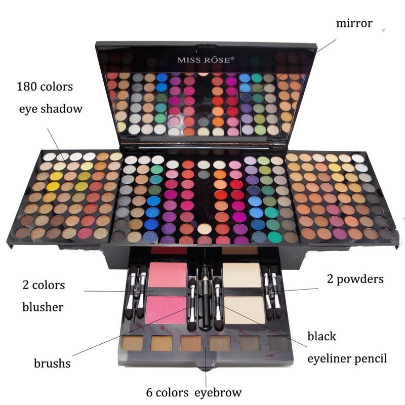 180 Colors Eyes Shadow Blush Set Personalized Piano-shaped Makeup Palette Box - الصورة 2