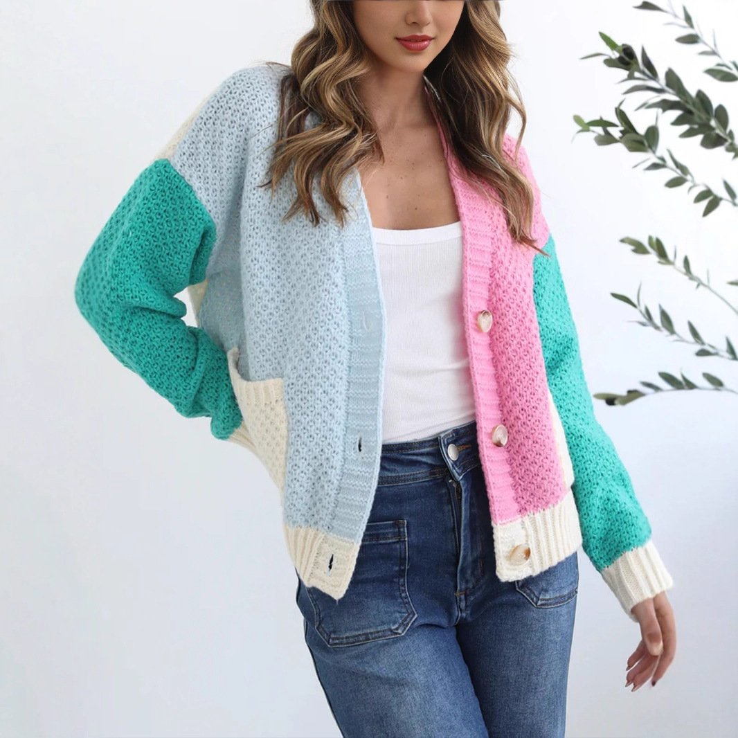 Fashionable Knitted Cardigan Women's Long-Sleeve Sweater