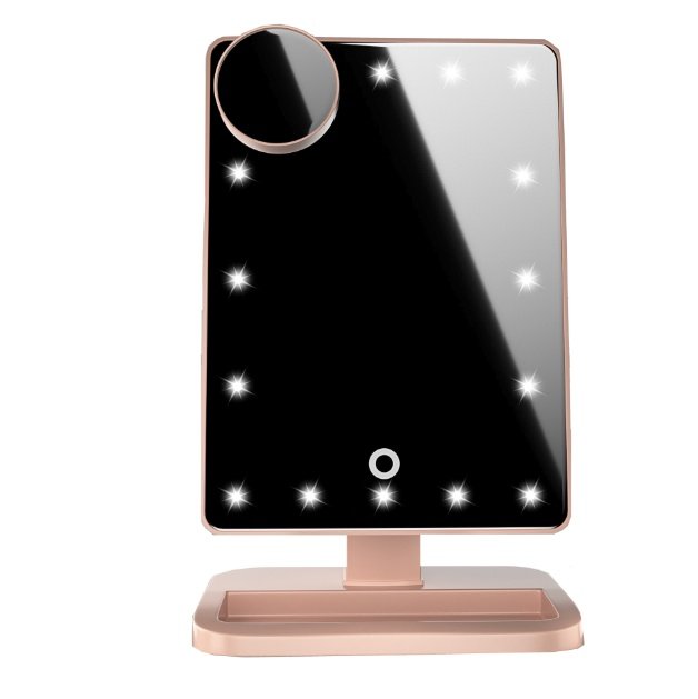 Touch Screen Makeup Mirror With 20 LED Light Bluetooth Music Speaker 10X Magnifying Mirrors Lights - الصورة 2