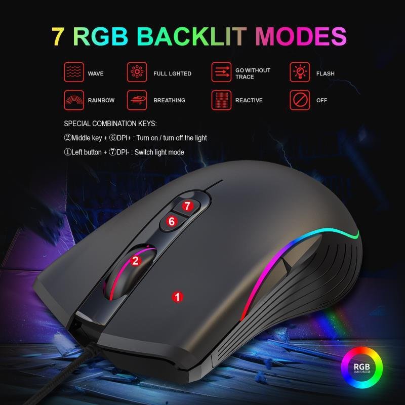 Glowing Gaming Mouse Gaming Wired Mouse - الصورة 5