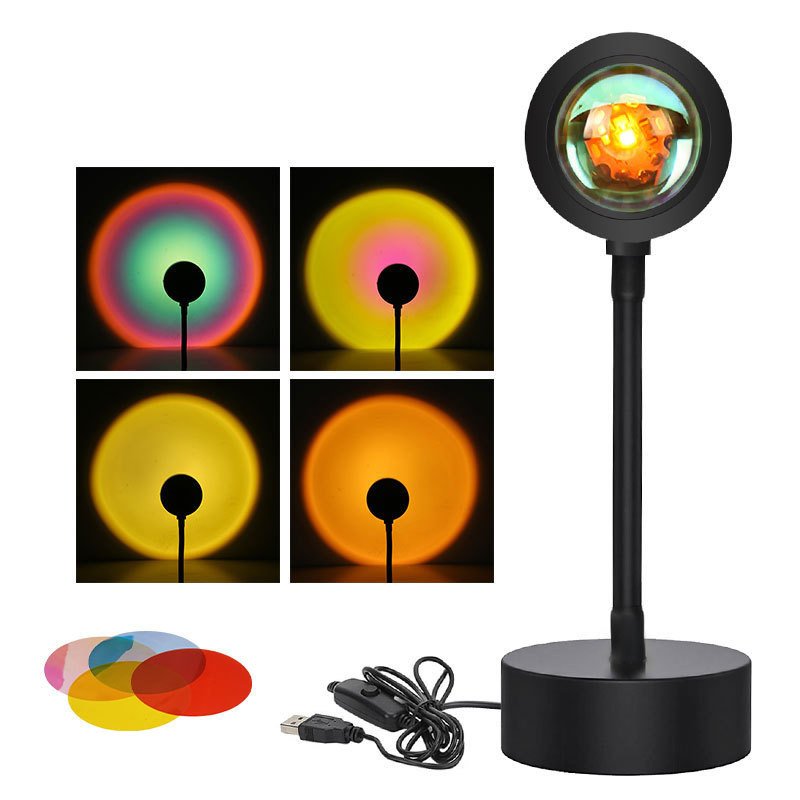 Sunset Projection Lamp Sunset Projector Night Light Wall Decoration Lighting - الصورة 4