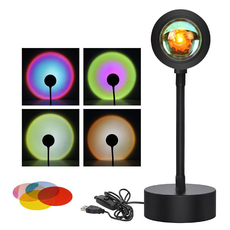 Sunset Projection Lamp Sunset Projector Night Light Wall Decoration Lighting - الصورة 3