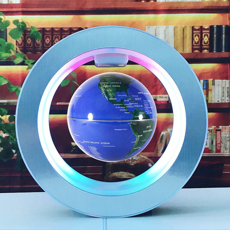Round LED World Map Floating Globe Magnetic Levitation Light Anti Gravity Magic - الصورة 4