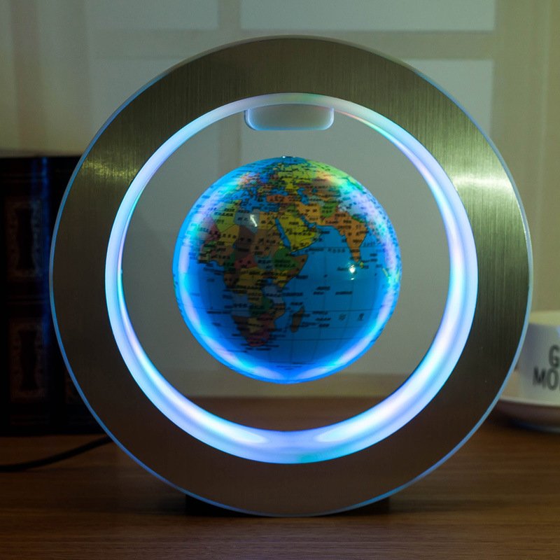 Round LED World Map Floating Globe Magnetic Levitation Light Anti Gravity Magic - الصورة 5