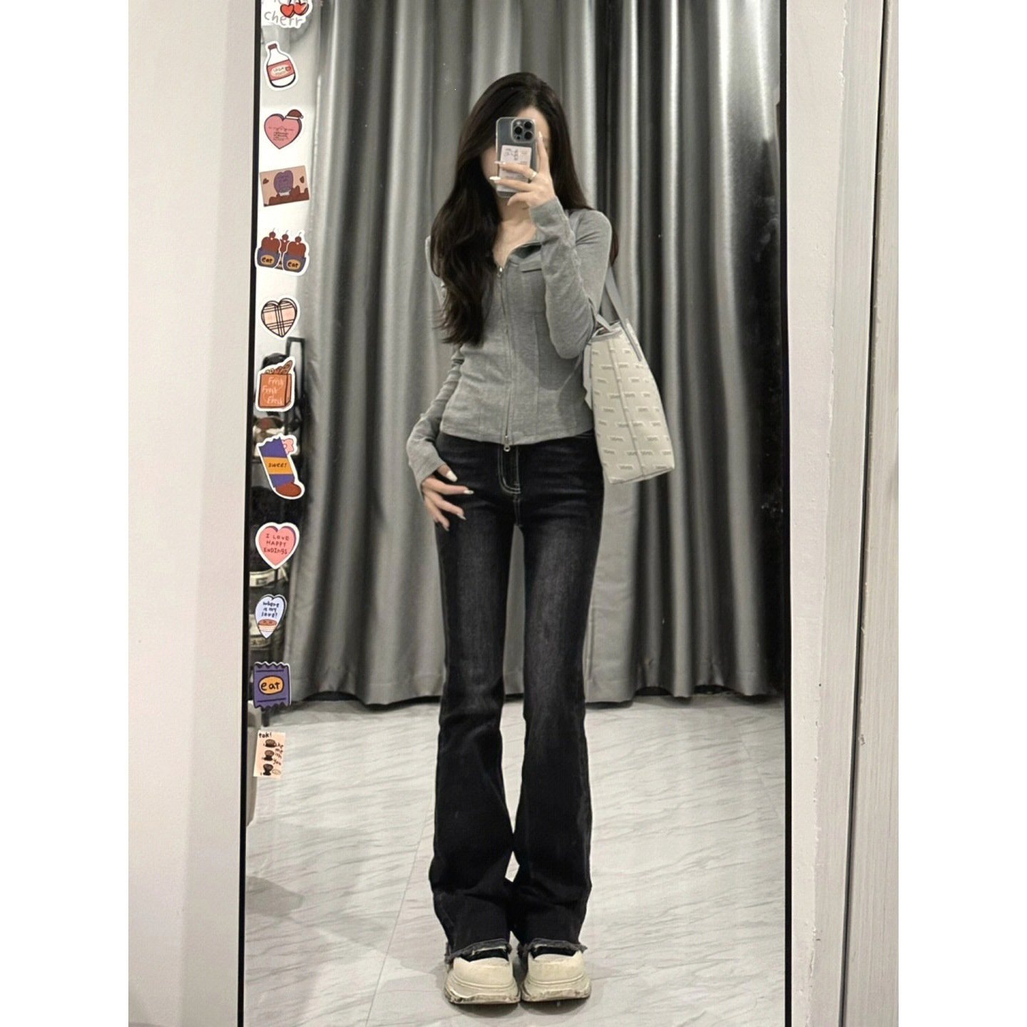 Fitted-waist, Stand-collar Ribbed Cardigan For Women - الصورة 4