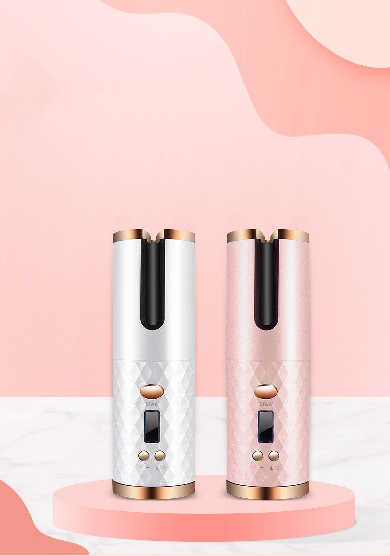 Rechargeable Automatic Hair Curler Women Portable Hair Curling Iron LCD Display Ceramic Curly Rotating Curling Wave Styer - الصورة 7