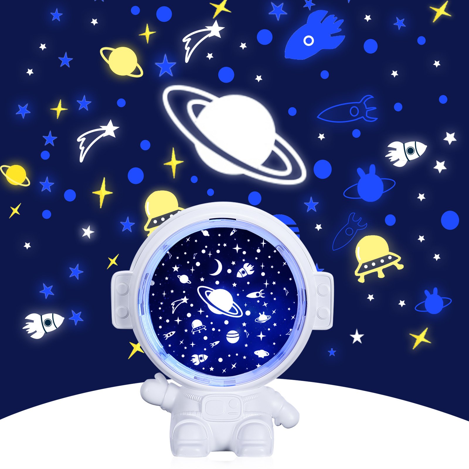 Galaxy Star Projector Starry Sky Night Light Astronaut Lamp Room Decr Gift Child Kids Baby Christmas Spaceman Projection - الصورة 7