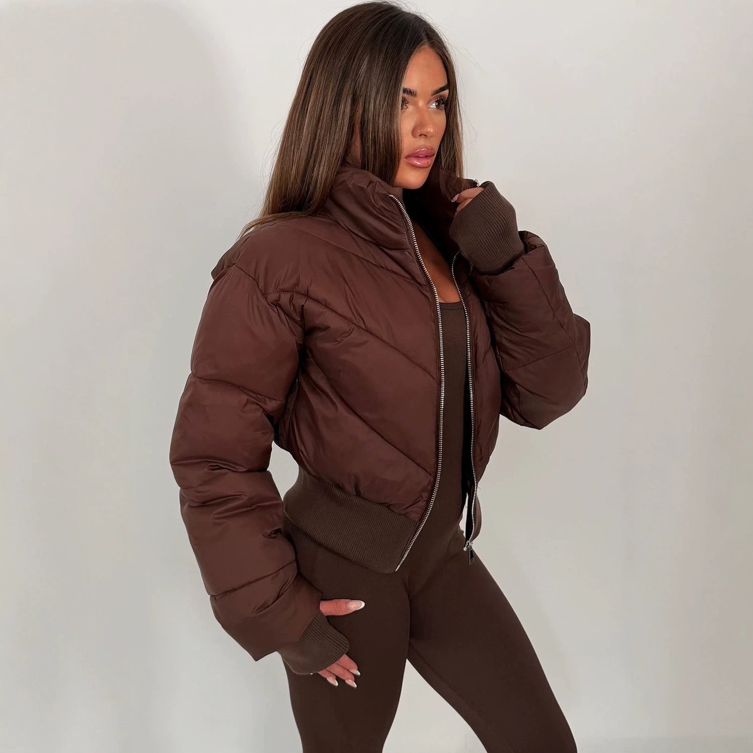 New Autumnwinter Short Stand-collar Puffer Jacket For Women - الصورة 2