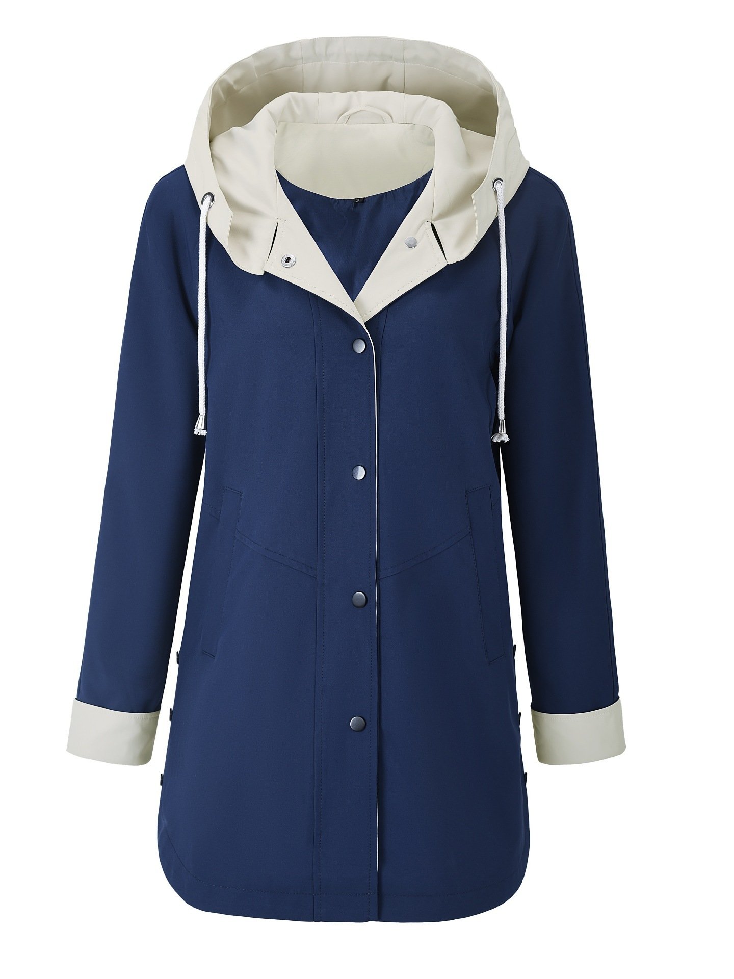 Women's Long Hooded Trench Coat - الصورة 3