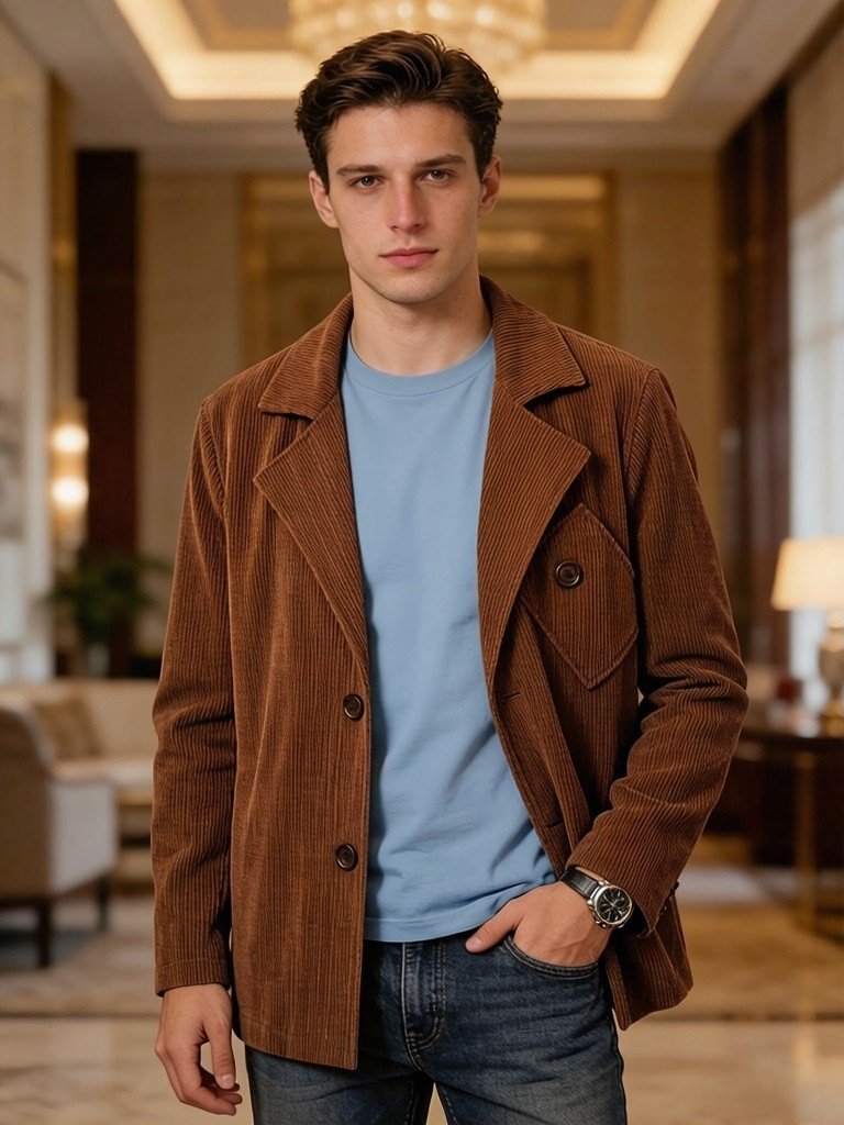Men's Suit-collar Fashion Business Jacket - الصورة 6