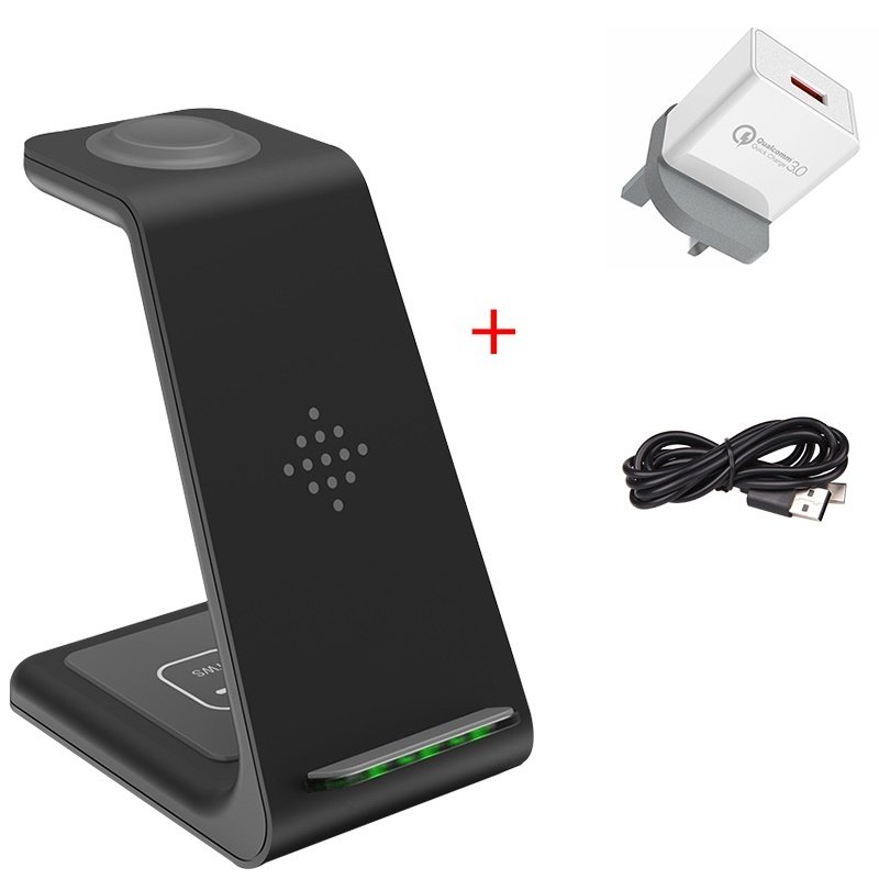3 In 1 Fast Charging Station Wireless Charger Stand Wireless Quick Charge Dock For Phone Holder - الصورة 5