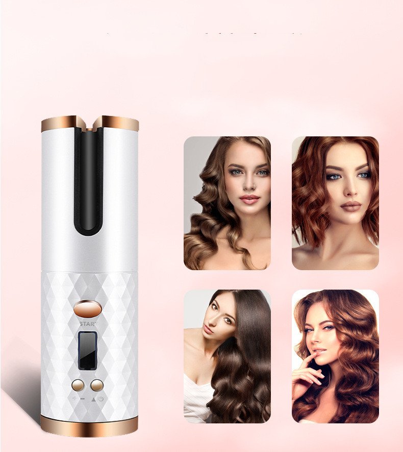 Rechargeable Automatic Hair Curler Women Portable Hair Curling Iron LCD Display Ceramic Curly Rotating Curling Wave Styer - الصورة 10