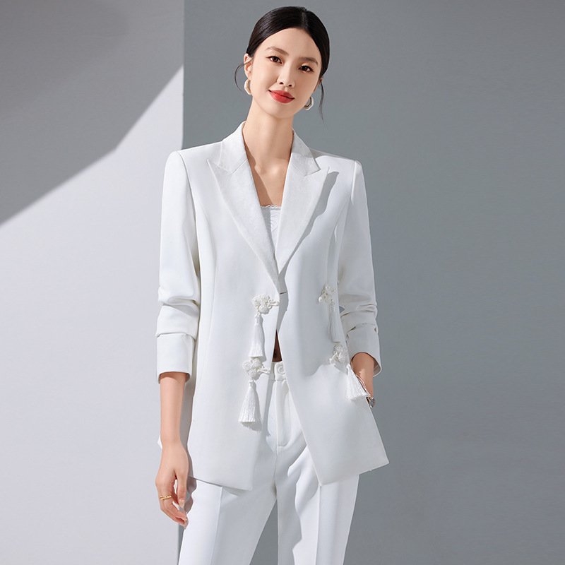 Chinese-style Business Suit With Flared Trousers - الصورة 5