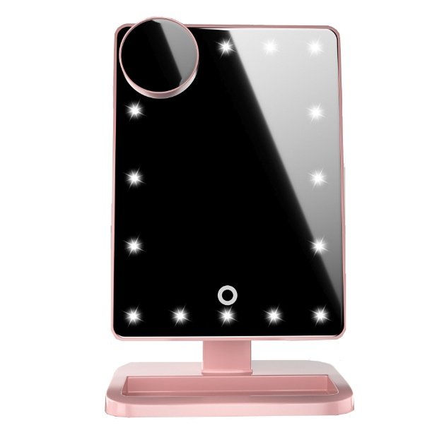 Touch Screen Makeup Mirror With 20 LED Light Bluetooth Music Speaker 10X Magnifying Mirrors Lights - الصورة 4