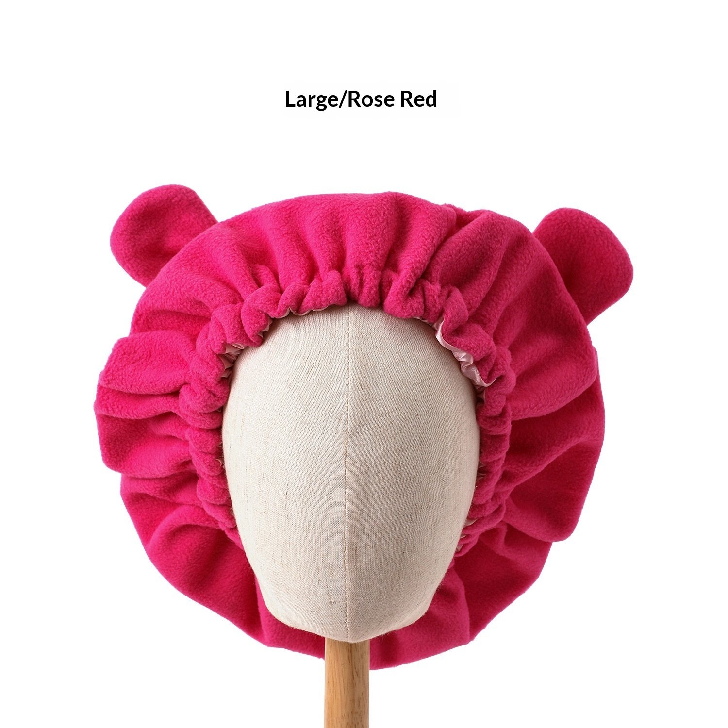 Double-layered Fleece Cozy Teddy Bear Ear Home Sleeping Cap - الصورة 7