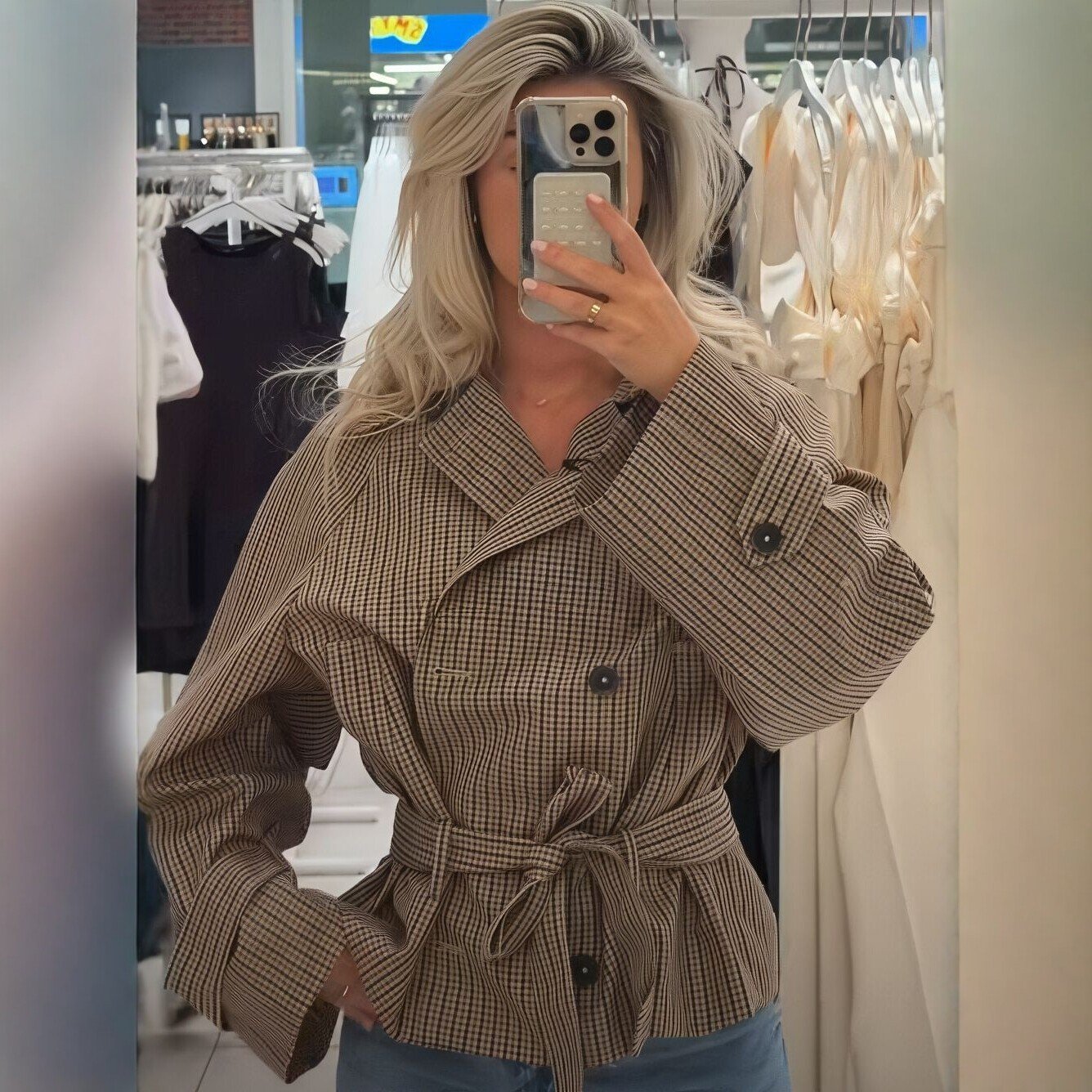 New Lace-up Double-breasted Jacket Top - الصورة 3