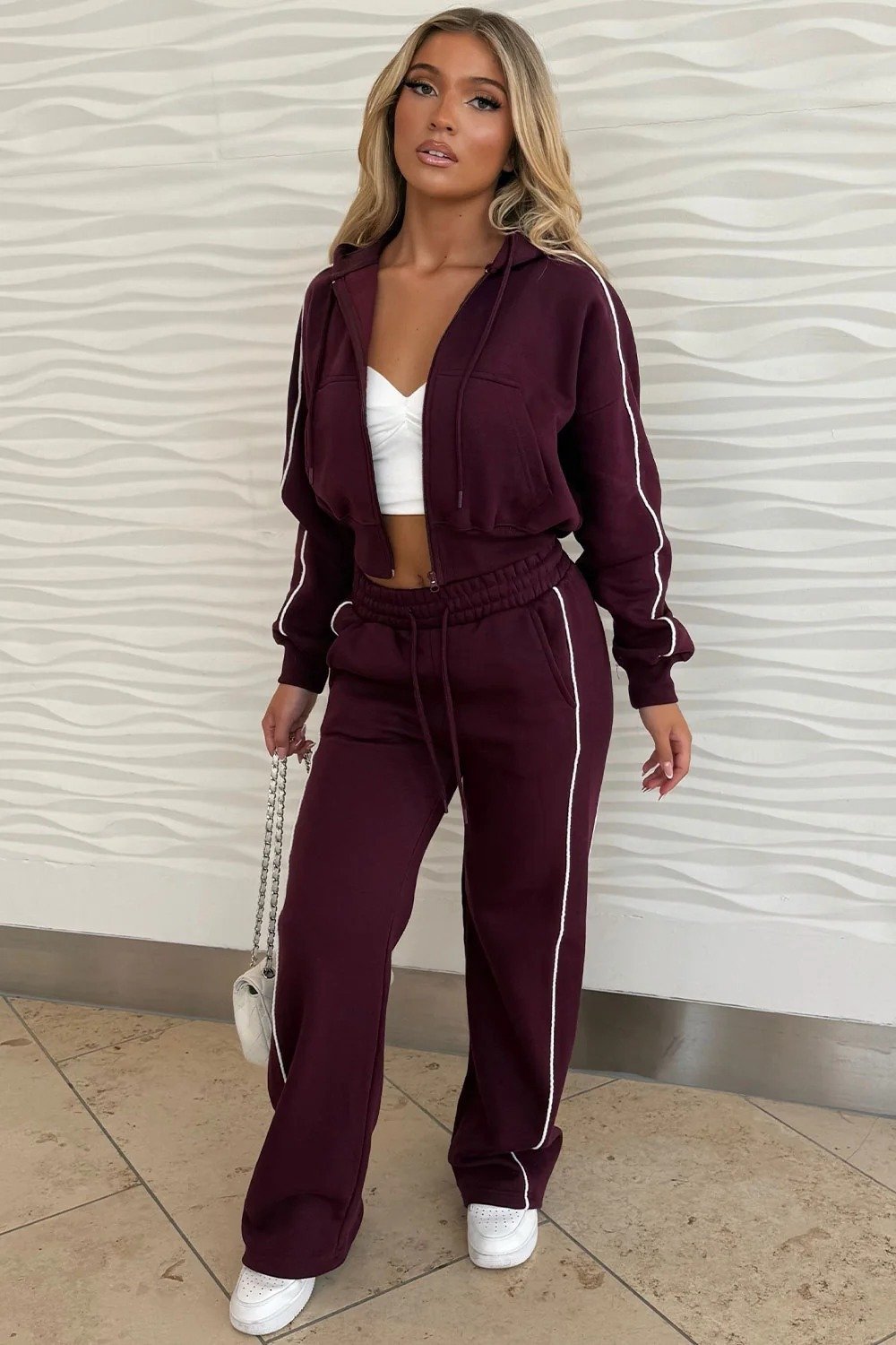 Long-sleeve Zip-up Cardigan And Pants Set Sporty Style - الصورة 6