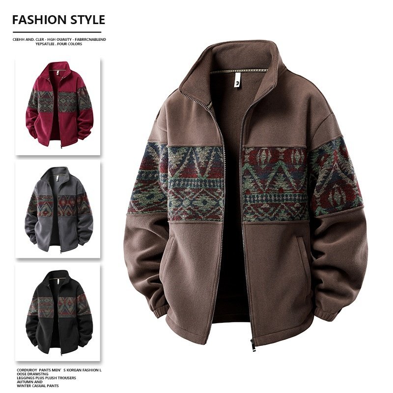 Winter Fleece- Lined Men's Sweatshirt Cold- Resistant And Warm Keeping Top - الصورة 9