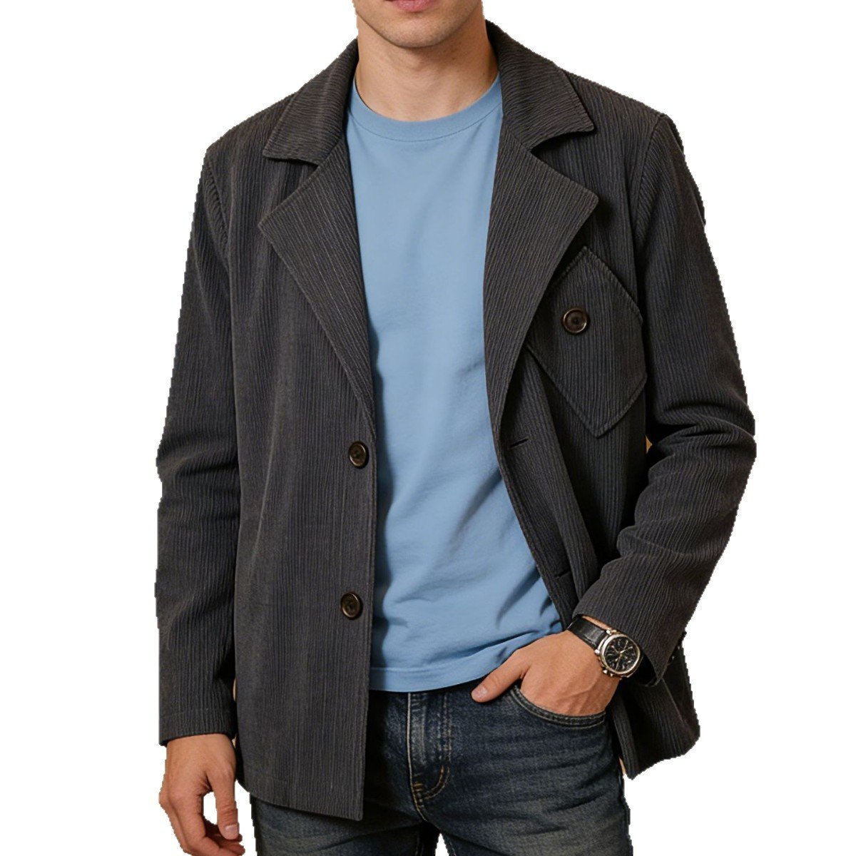 Men's Suit-collar Fashion Business Jacket - الصورة 7
