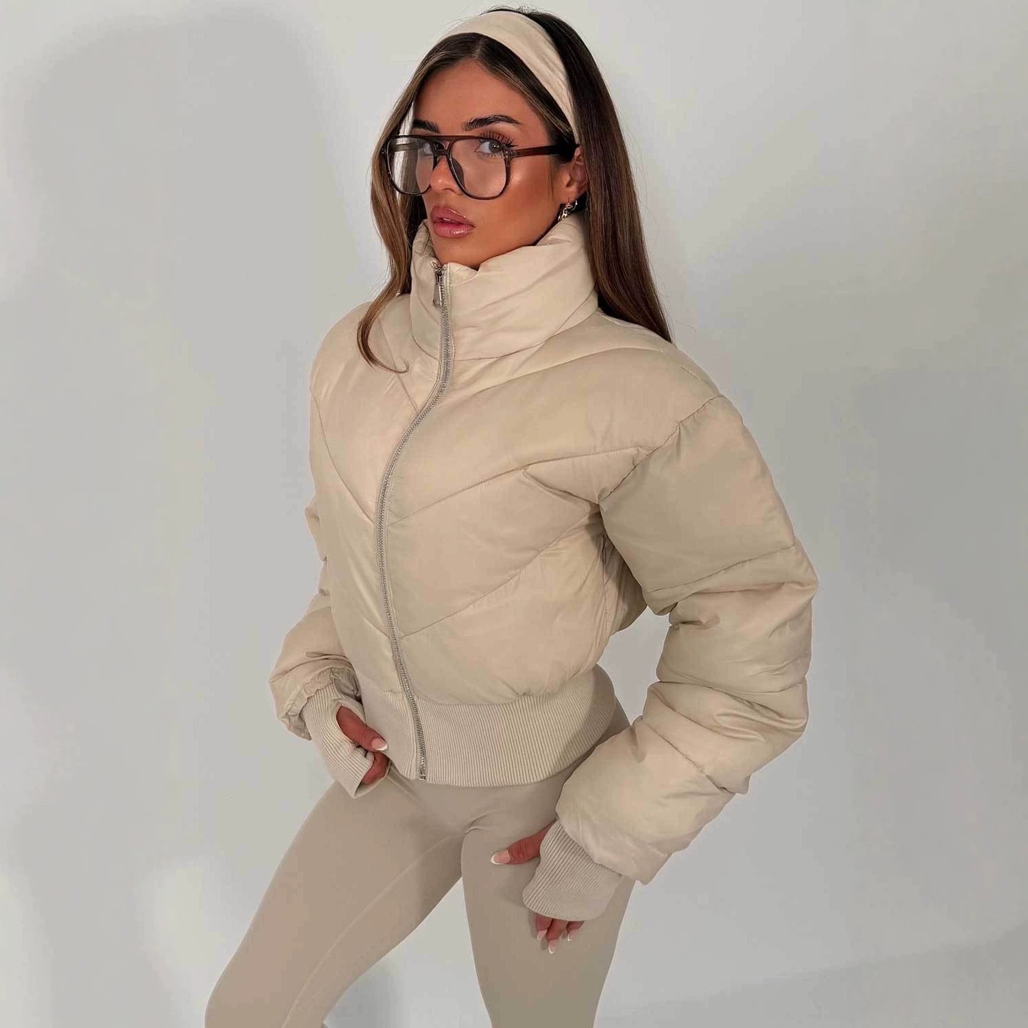 New Autumnwinter Short Stand-collar Puffer Jacket For Women