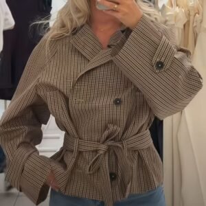 New Lace-up Double-breasted Jacket Top
