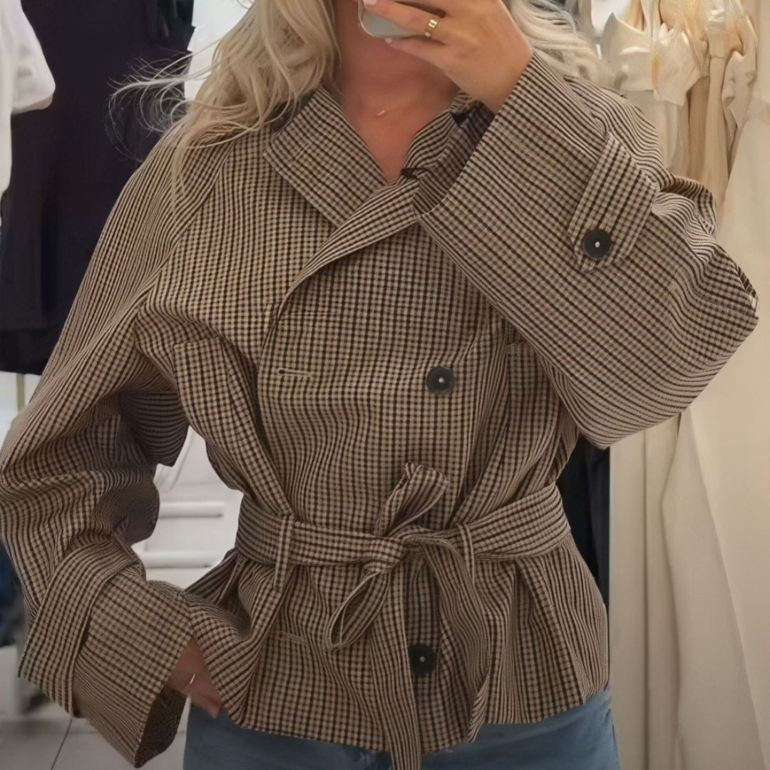 New Lace-up Double-breasted Jacket Top
