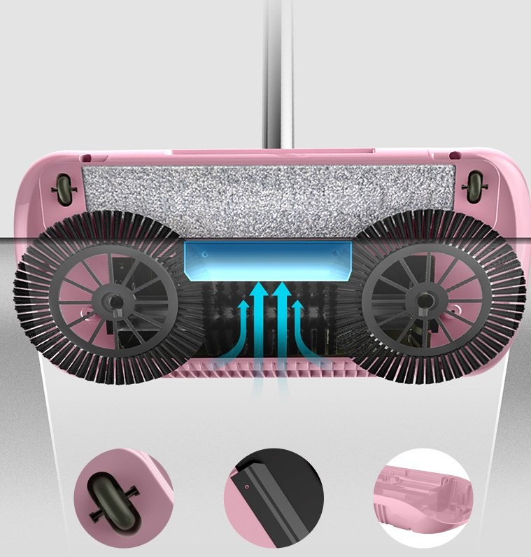 Hand Push Sweeper Household Broom Dustpan Mop Floor All-in-one Machine Gift Mop Sweeper - الصورة 6